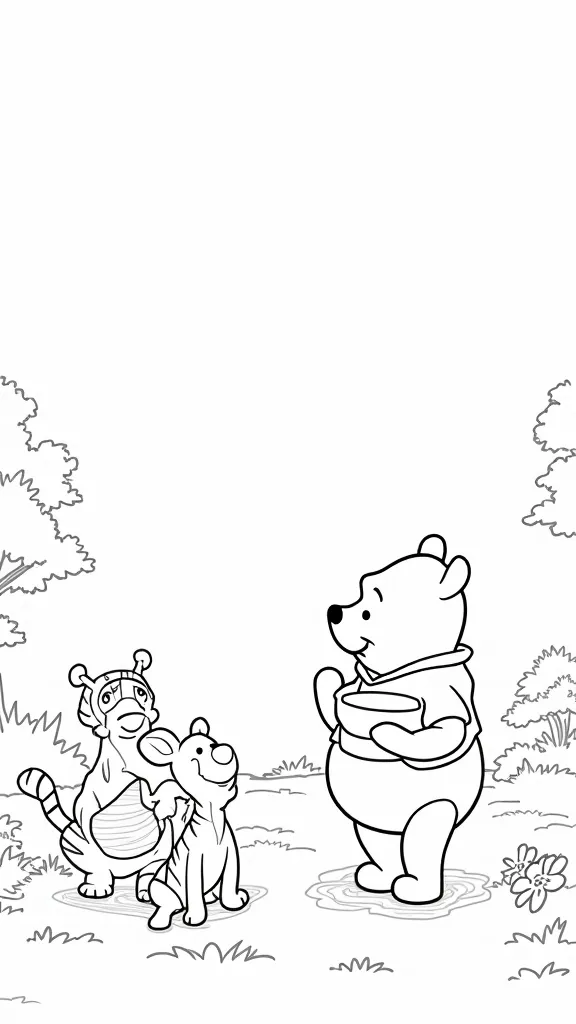 Página para colorear de pooh